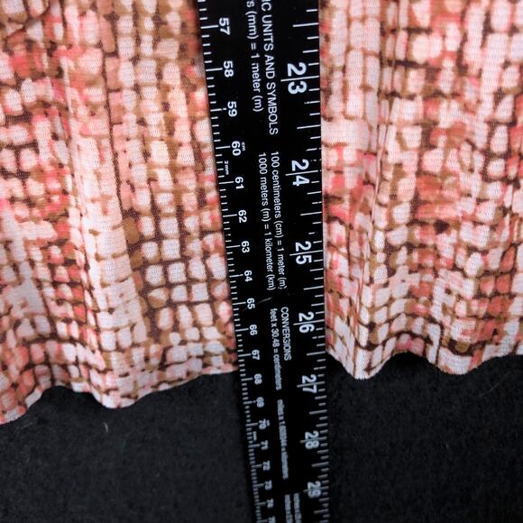 Chicos Womens Blouse Orange Asymmetric Lined Ruffle Layer 3/4 Sleeve 2 (L) - Picture 9 of 12